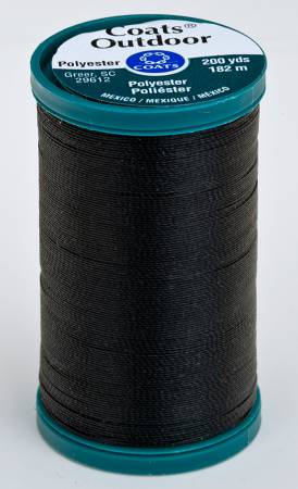 0900 Black - Coats Outdoor 12wt Polyester Thread