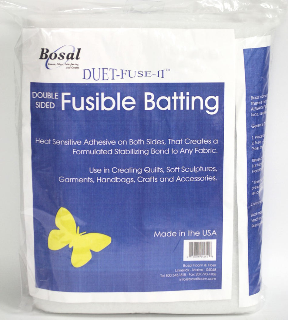 Bosal Duet Fuse II Double Sided Fusible Batting 45in x 25yd White