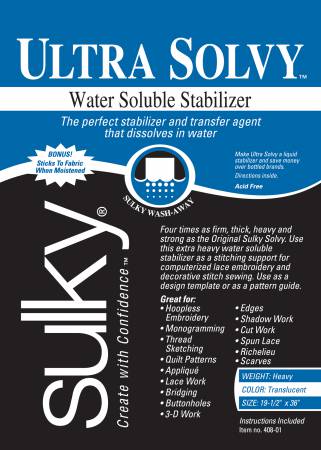 Sulky Ultra Solvy Extremely Firm & Stable Water Soluble Stabilizer