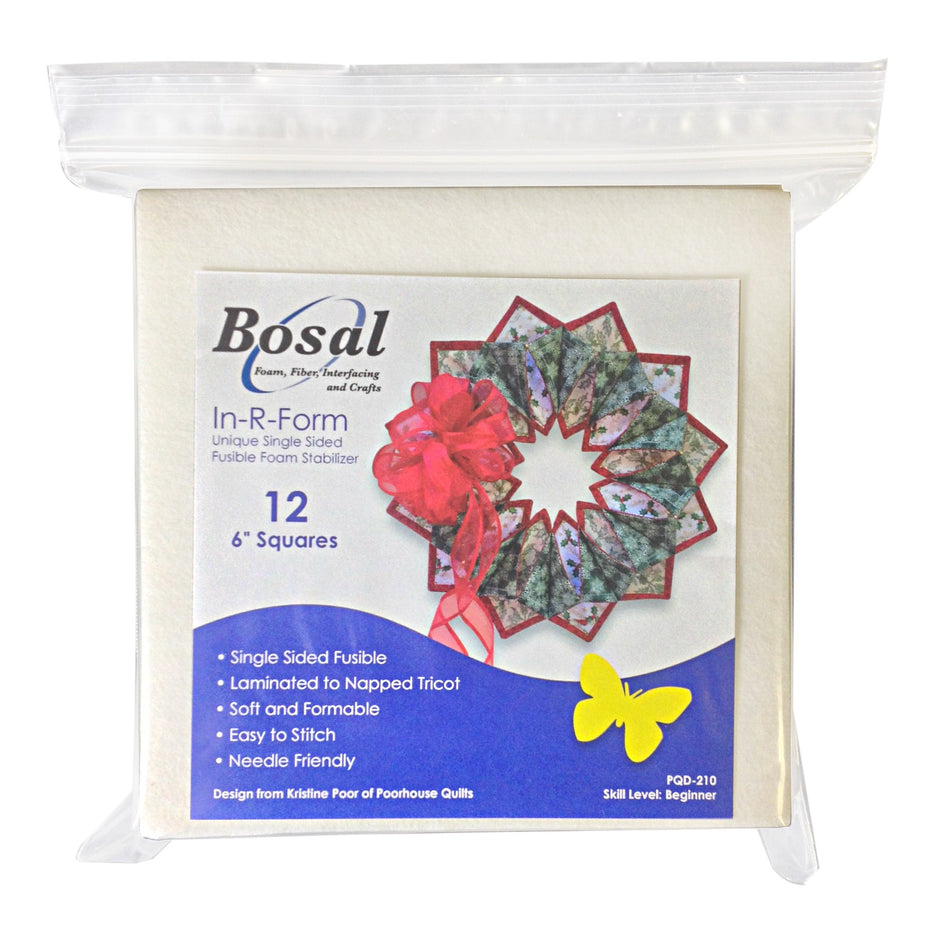 Bosal In-R-Form Single-Sided Fusible Stabilizer Shapes 12 - 6in Squares