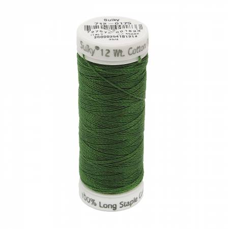 Sulky Cotton 12wt Petites 0175 Palm Green  50yd Snap End Spool