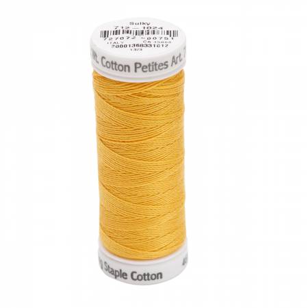 Sulky Cotton 12wt Petites 1024 Goldenrod  50yd Snap End Spool