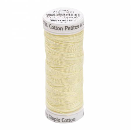 Sulky Cotton 12wt Petites 1061 Pale Yellow  50yd Snap End Spool