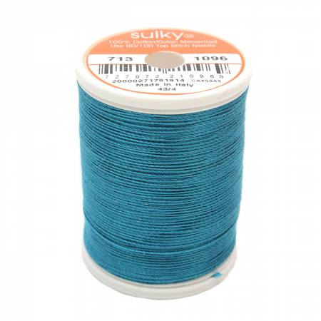 Sulky Cotton 12wt Thread 1096 Dark Turquoise  330yd Spool