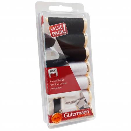 Gutermann 7 Spool Sew-All Thread Set Black and White – Red Rock