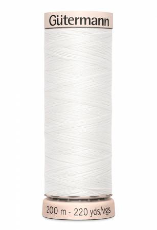 Gutermann 60wt Cotton Thread White 200m/218yd
