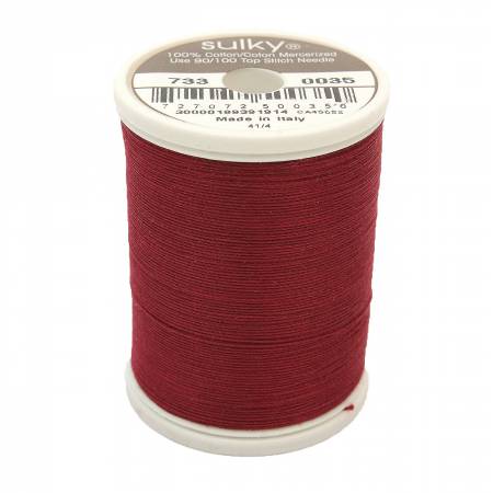 Sulky Cotton 30wt Thread 0035 Merlot Wine  500yd Spool