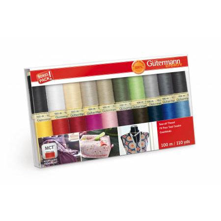 Gutermann 20 Spool Basics Sew-All Polyester Thread Set – Red Rock Threads
