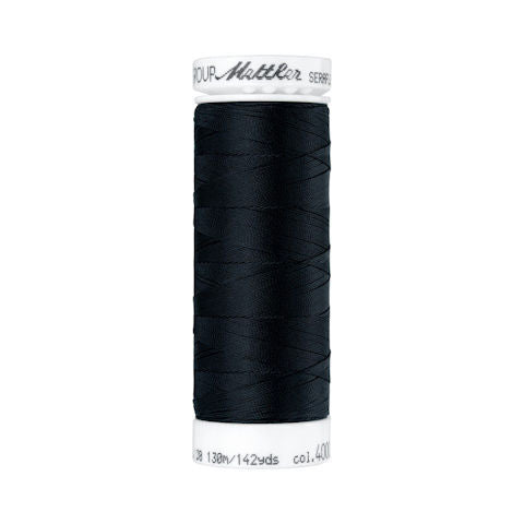 Mettler Seraflex Elastic Sewing Thread  Black  130m/142yd