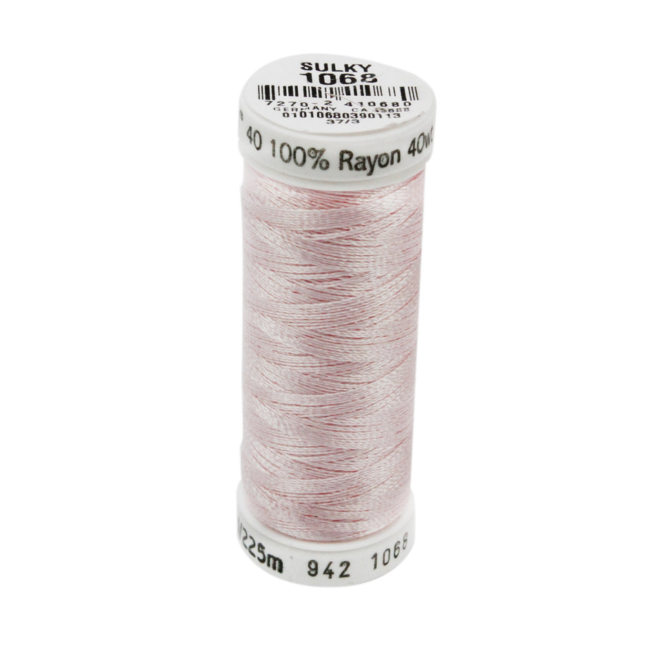 Sulky Rayon 40wt Thread 1068 Pink Tint  250yd Spool