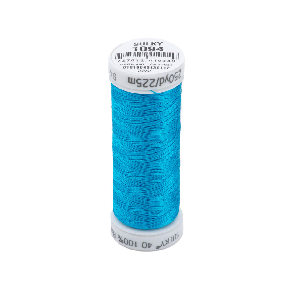 Sulky Rayon 40wt Thread 1094 Medium Turquoise  250yd Spool