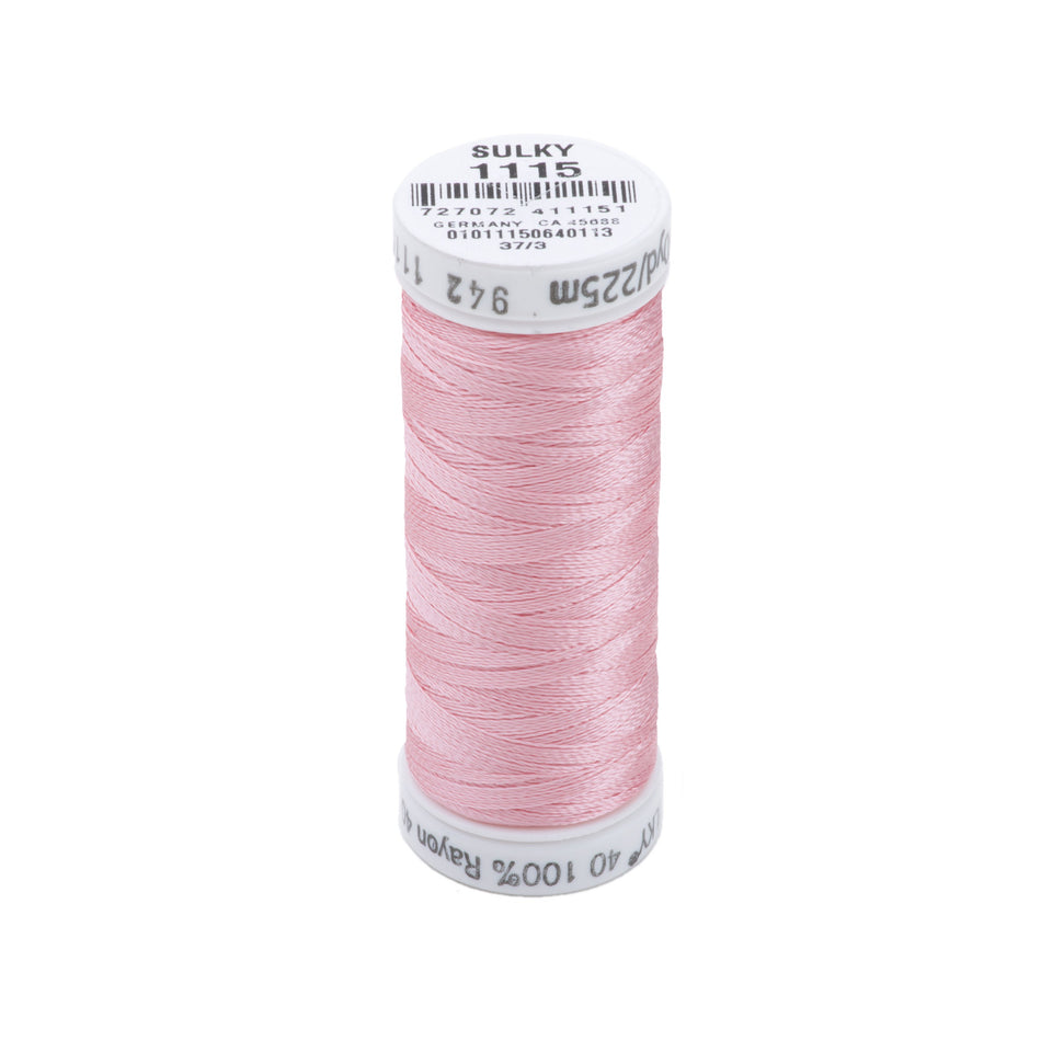 Sulky Rayon 40wt Thread 1115 Light Pink  250yd Spool