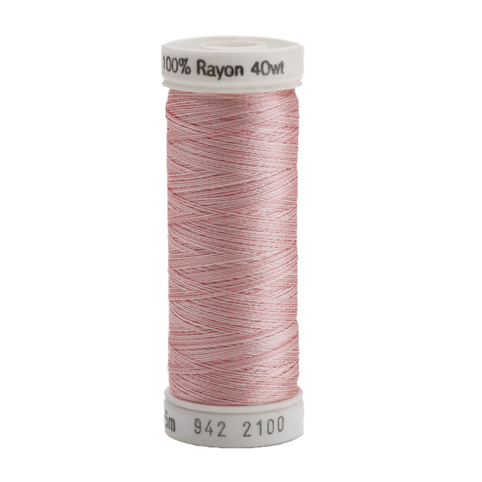 Sulky Variegated 40wt Rayon Thread 2100 Pastel Pink   250yd