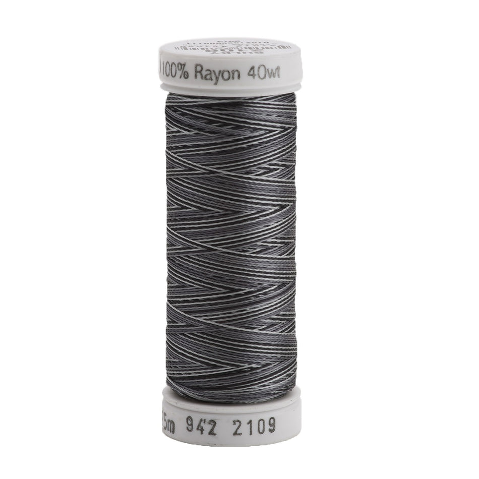 Sulky Variegated 40wt Rayon Thread 2109 Gray-Black   250yd