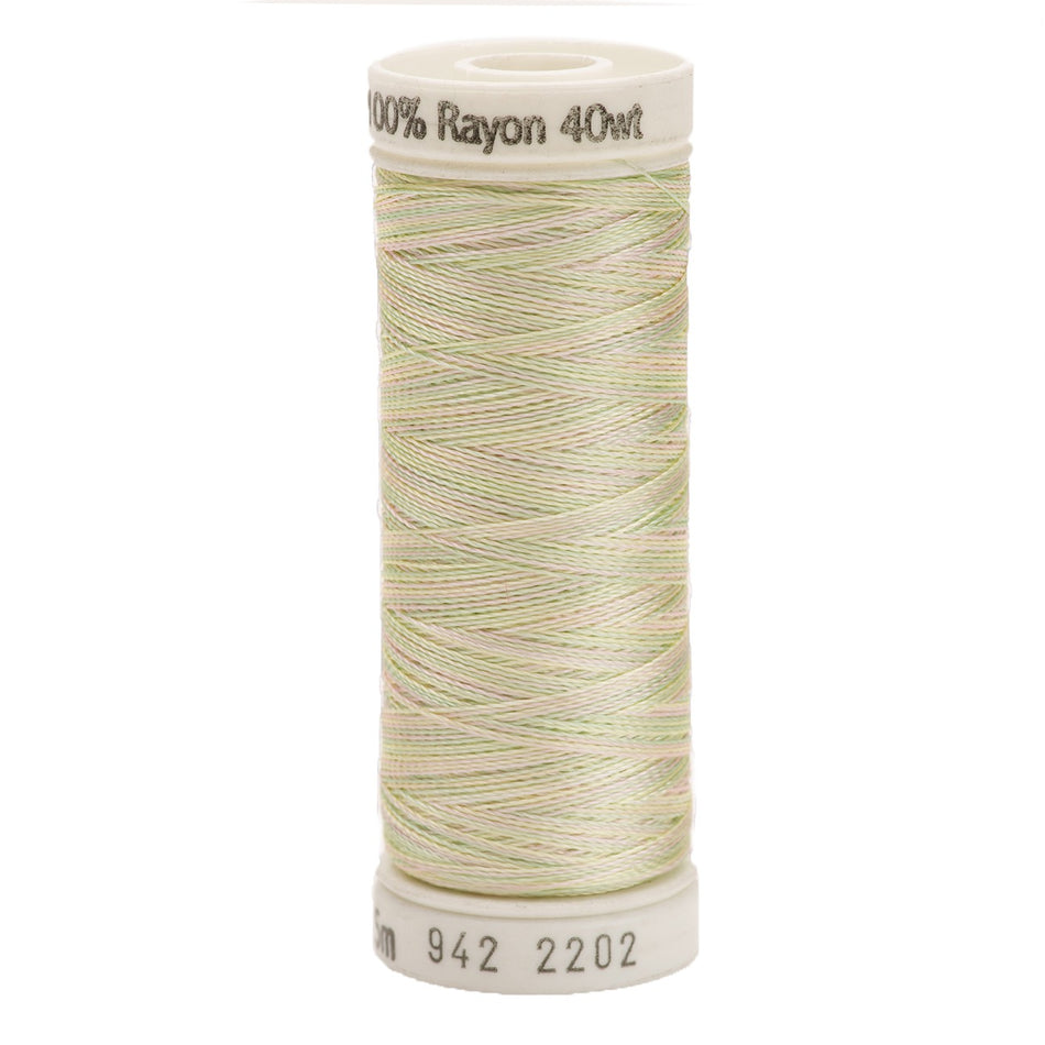 Sulky Variegated 40wt Rayon Thread 2202 Mint-Pink   250yd