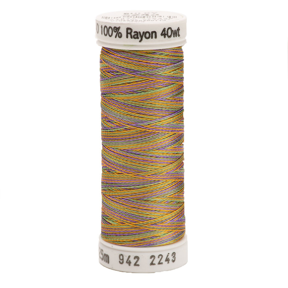 Sulky Variegated 40wt Rayon Thread 2243 Green-Purple-Gold   250yd