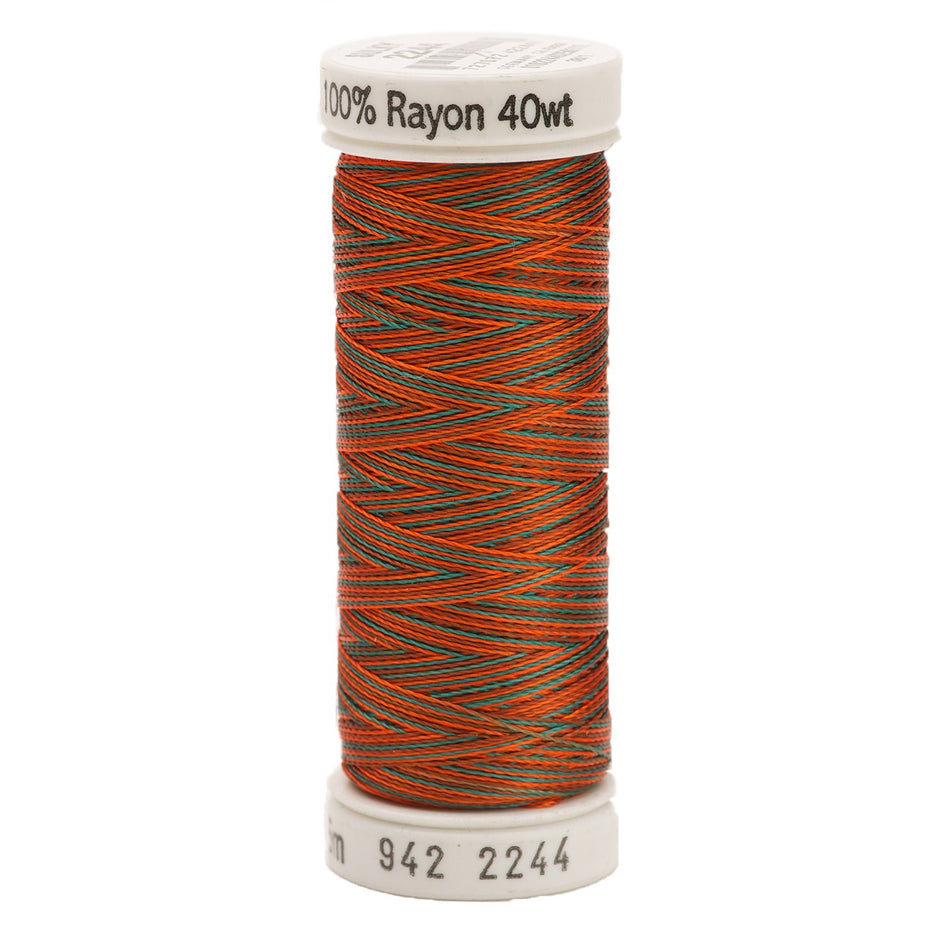 Sulky Variegated 40wt Rayon Thread 2244 Coral-Brown-Teal   250yd