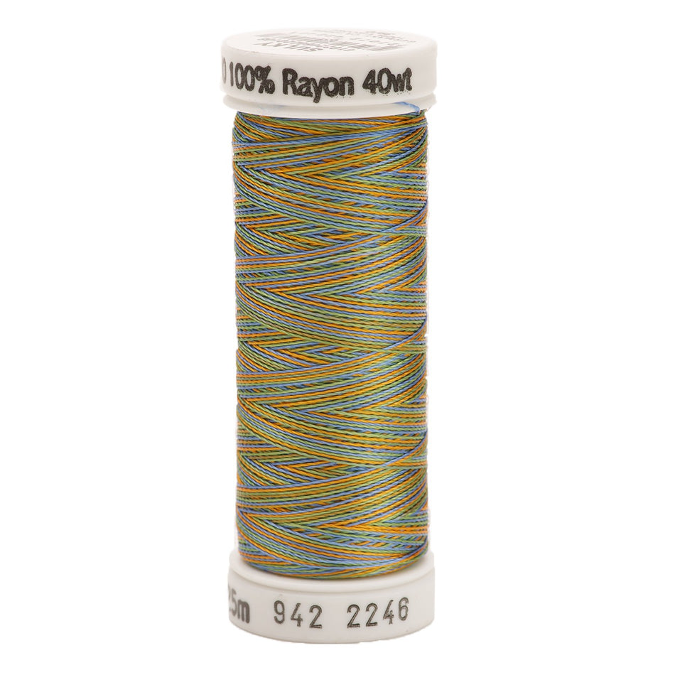 Sulky Variegated 40wt Rayon Thread 2246 Blue-Green-Tan   250yd