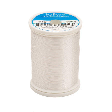 Sulky Rayon 40wt Thread 1002 Soft White  850yd Spool