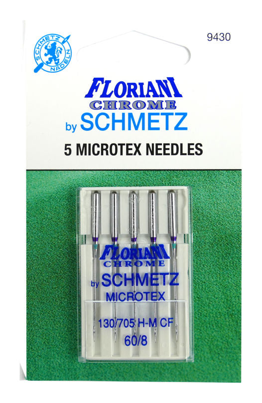 Floriani Chrome Sharp Microtex Needles by Schmetz