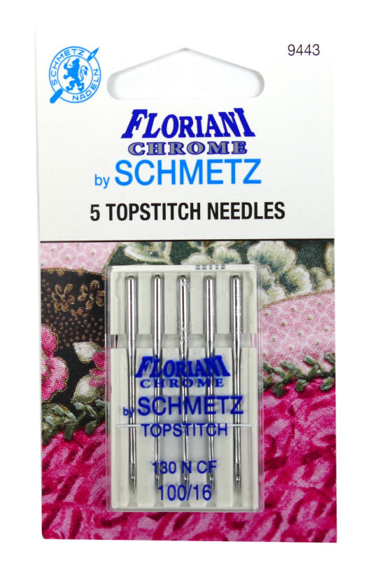 Schmetz Chrome Denim Sewing Needles - Size 100/16, 5-Pack For Heavy Fabrics