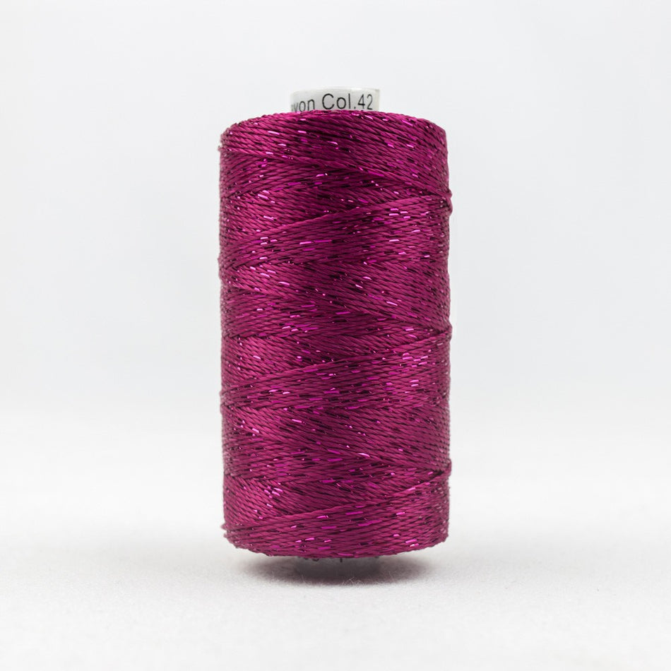Wonderfil Dazzle 8wt Rayon/Metallic Thread 0042 Raspberry  200yd/183m