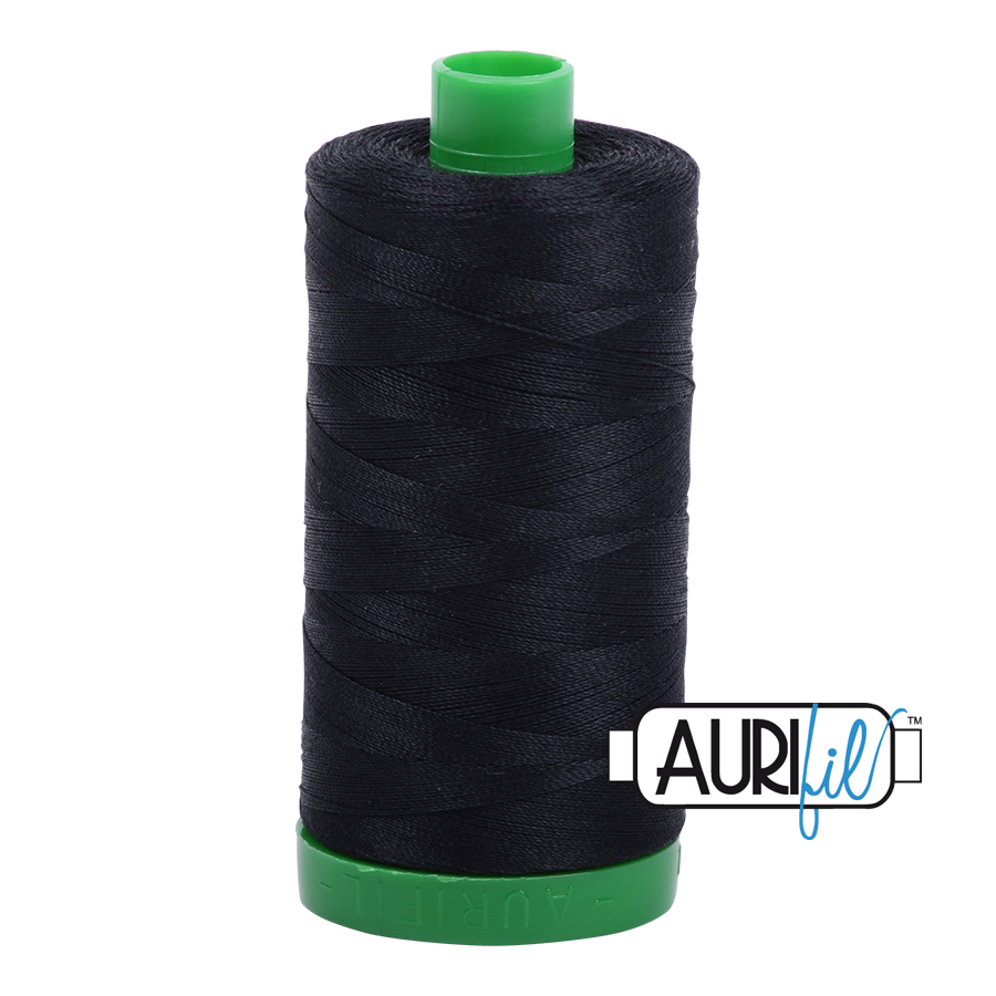 02692 Black  - Aurifil 40wt Thread 1094yd