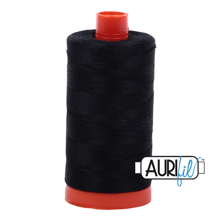 02692 Black  - Aurifil 50wt Thread 1422yd