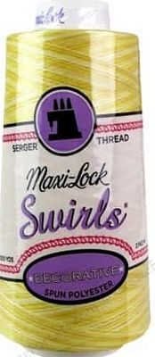 Maxi-Lock Swirls Polyester Serger Thread M50 Lemon Chiffon  3000yd