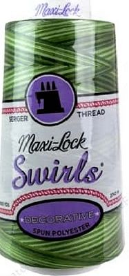 Maxi-Lock Swirls Polyester Serger Thread M59 Kiwi Twist  3000yd