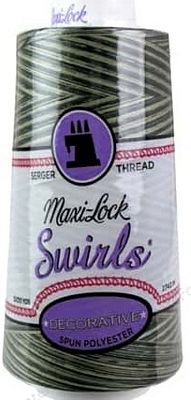 Maxi-Lock Swirls Polyester Serger Thread M66 Foresty Mint  3000yd