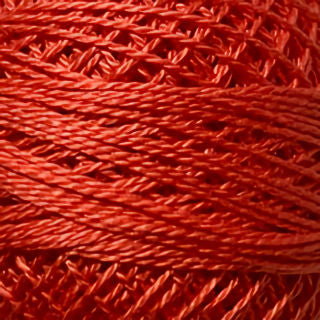 Valdani Size 8 Solid Perle Cotton PCS8-065 Orange Red  100m