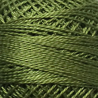 Valdani Size 12 Solid Perle Cotton PCS12-188 Soft Olive Green  100m