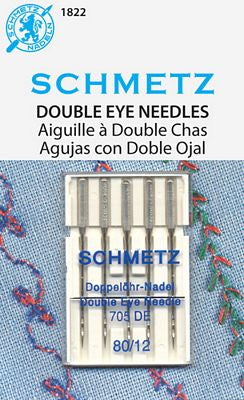 Schmetz Embroidery Double Eye Needles