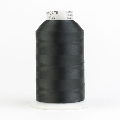 Wonderfil Invisafil 100wt Polyester Thread 122 Dark Grey  10,000yd Cone
