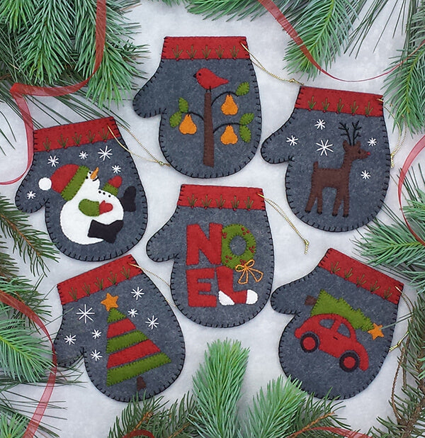 Charcoal Mittens Christmas Ornament Kit from Rachels of Greenfield