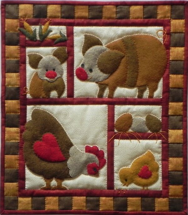 Ham and Eggs Wall Quilt Kit from Rachels of Greenfield