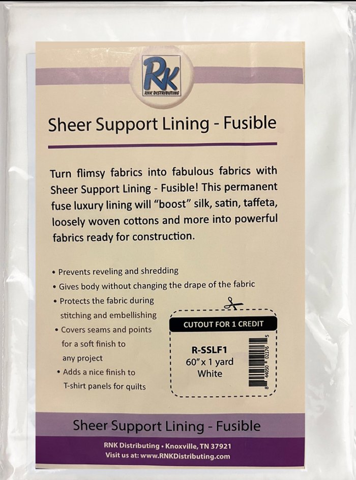 RnK Fusible Sheer Support Lining 60in x 1yd