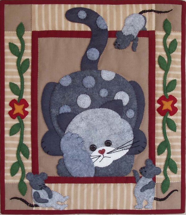 Spotty Cat Wall Quilt Kit from Rachels of Greenfield