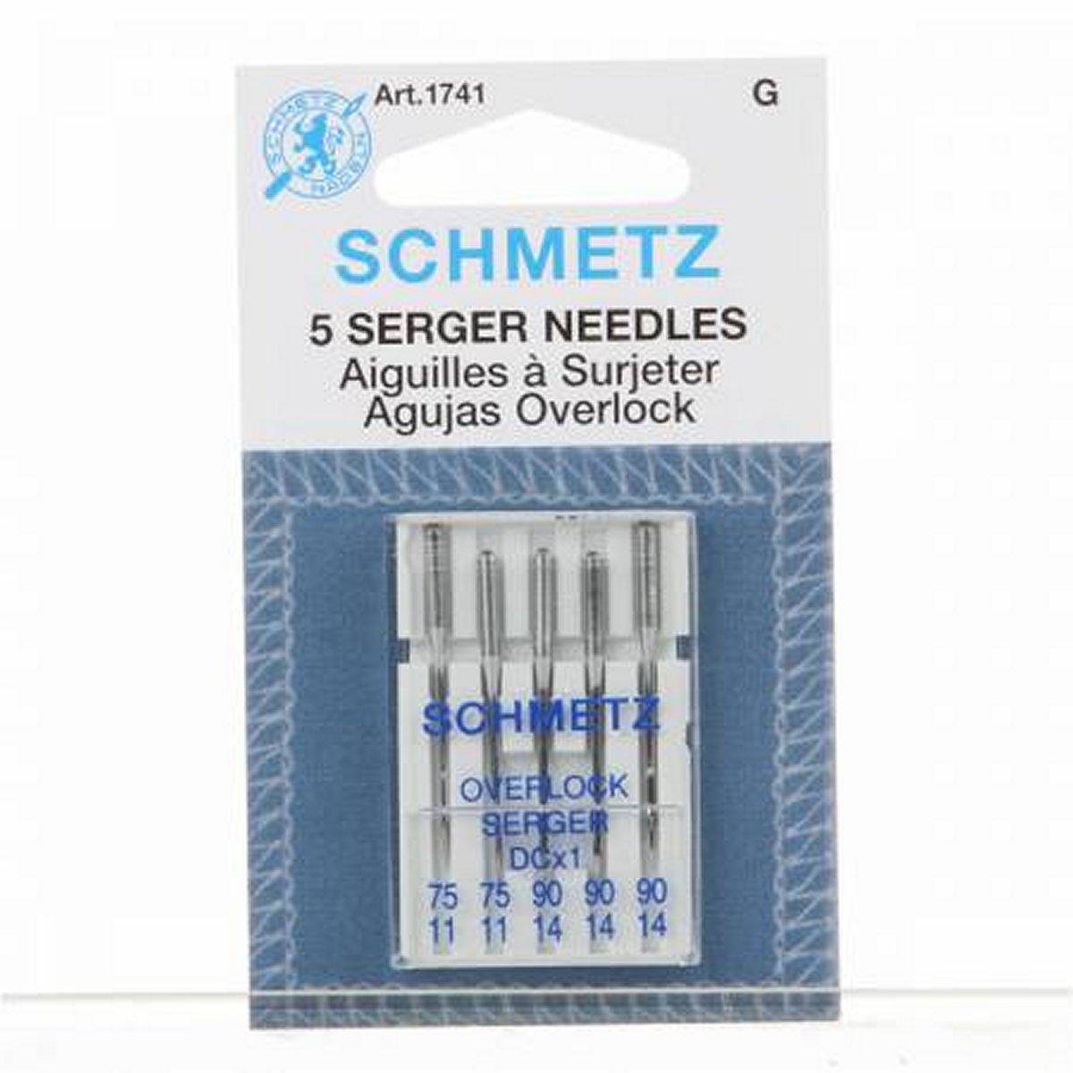 Schmetz Needle - 5 Needles S-1741 - Overlock DCX1 Assortment – Red Rock ...