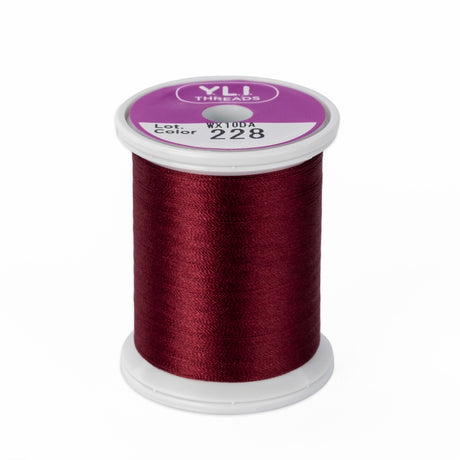 228 Wine Red  - YLI 100wt Silk Thread 200yd