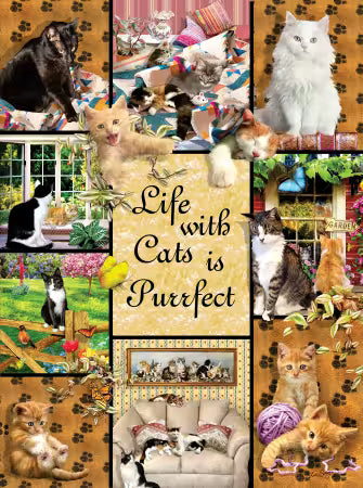 Cats Make Life Purr-fect 1000pc Jigsaw Puzzle