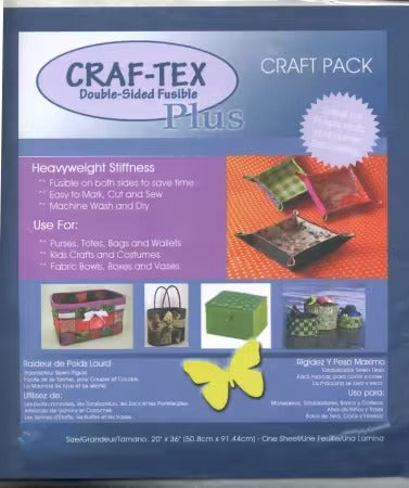 Bosal Craf-Tex Plus Heavyweight Double Sided Fusible Craft Pack