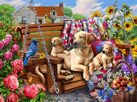 Dogs and Quilts 1000pc Jigsaw Puzzle