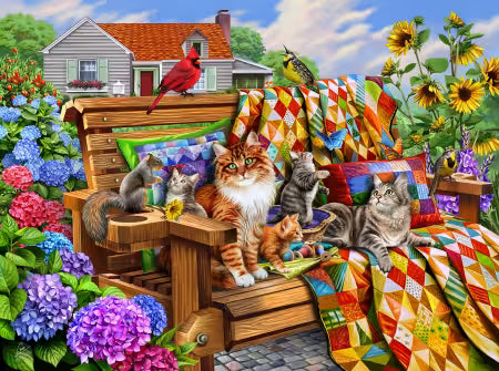 Cats and Quilts 1000pc Jigsaw Puzzle