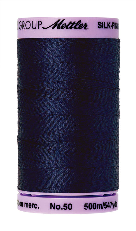 0825 Navy  - Mettler 50wt Silk Finish Thread