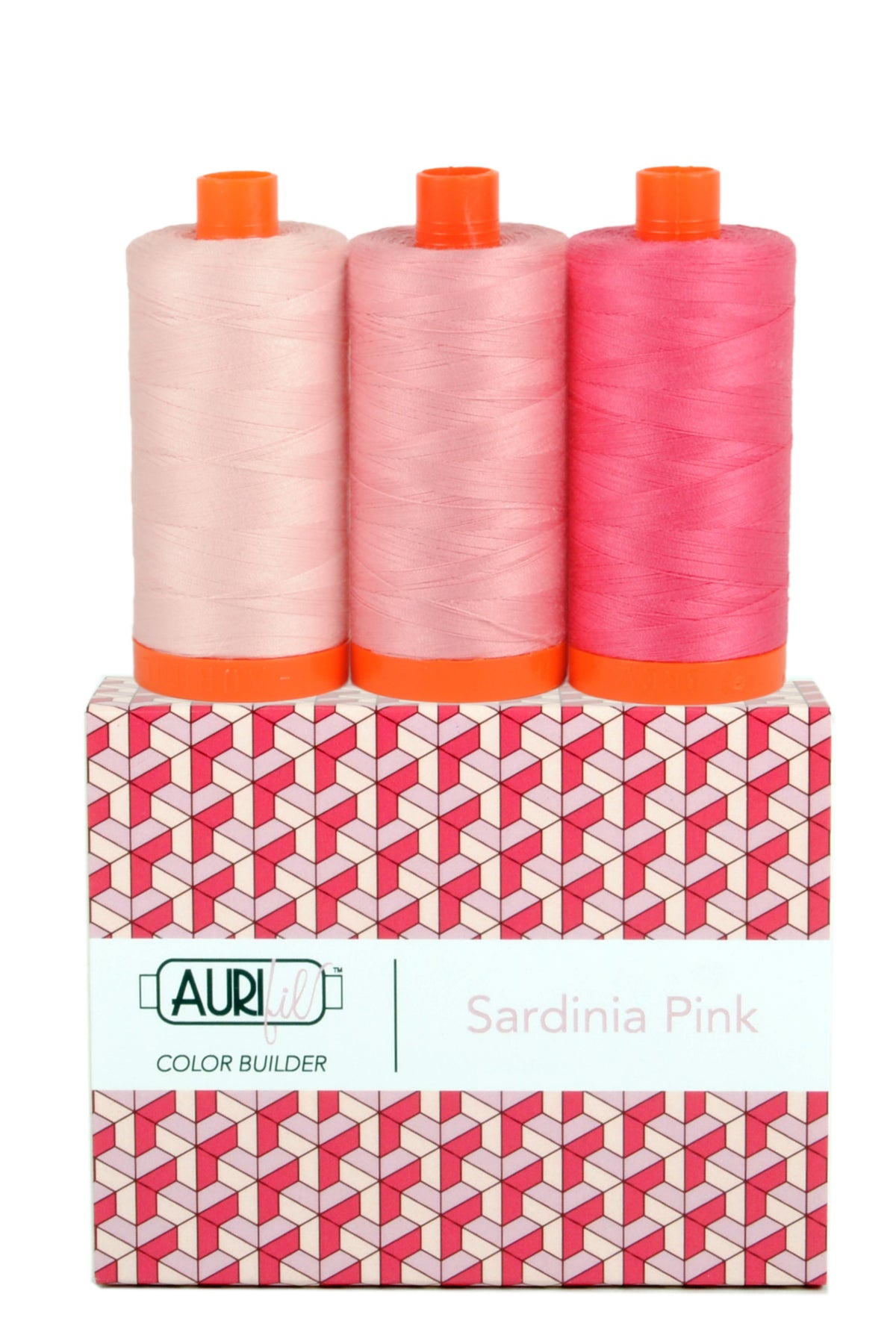 Color Builder Sardinia Pink — Aurifil 50wt Thread Set, 3 Spools