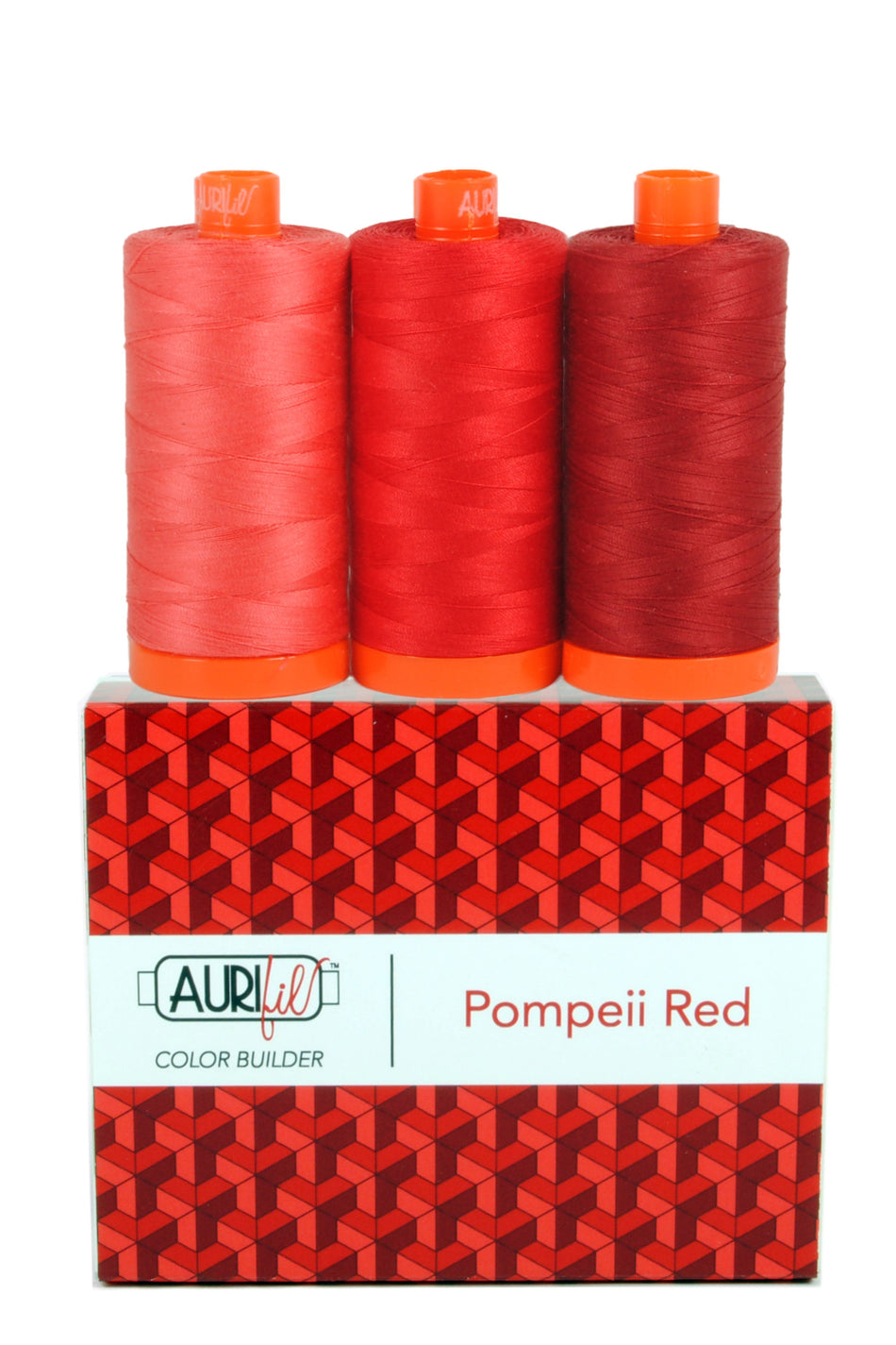 Color Builder Pompeii Red — Aurifil 50wt Thread Set, 3 Spools