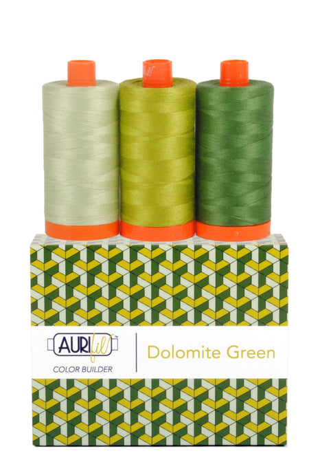 Color Builder Dolomites Green — Aurifil 50wt Thread Set, 3 Spools