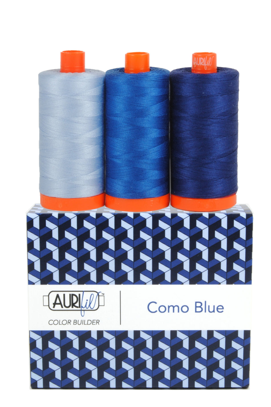 Color Builder Como Blue — Aurifil 50wt Thread Set, 3 Spools